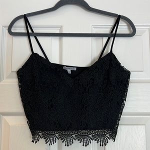 Charlotte Russe Black Lace Cropped Camisole.